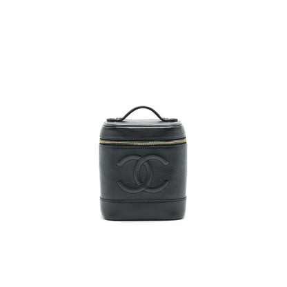 Chanel Vintage Vanity Case Caviar Black GHW