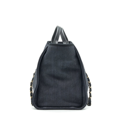 CHANEL MEDIUM DEAUVILLE TOTE IN BLACK GHW