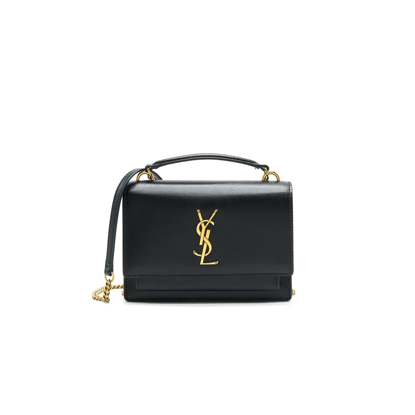 Saint Laurrnt Sunset Chain Wallet Black GHW