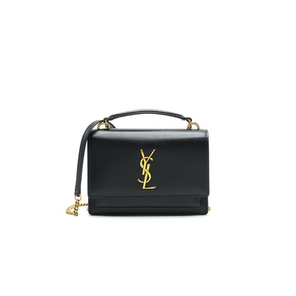 Saint Laurrnt Sunset Chain Wallet Black GHW