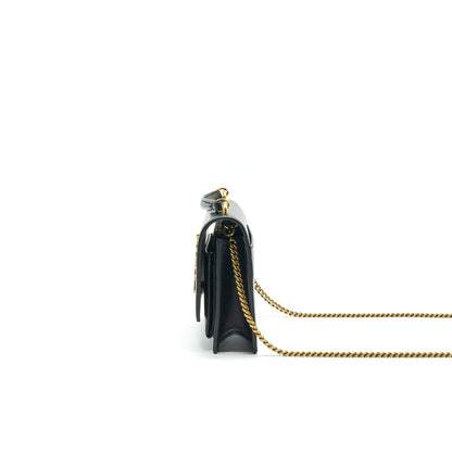 Saint Laurrnt Sunset Chain Wallet Black GHW