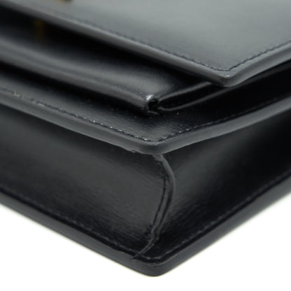 Saint Laurrnt Sunset Chain Wallet Black GHW