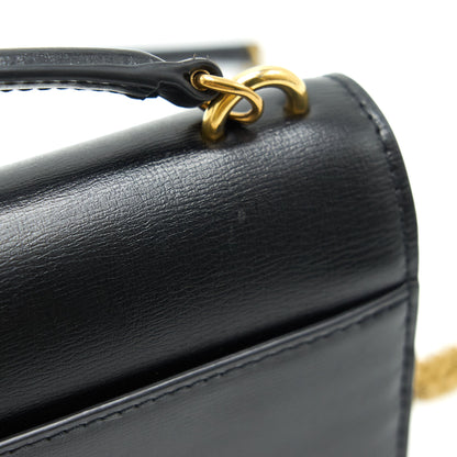 Saint Laurrnt Sunset Chain Wallet Black GHW