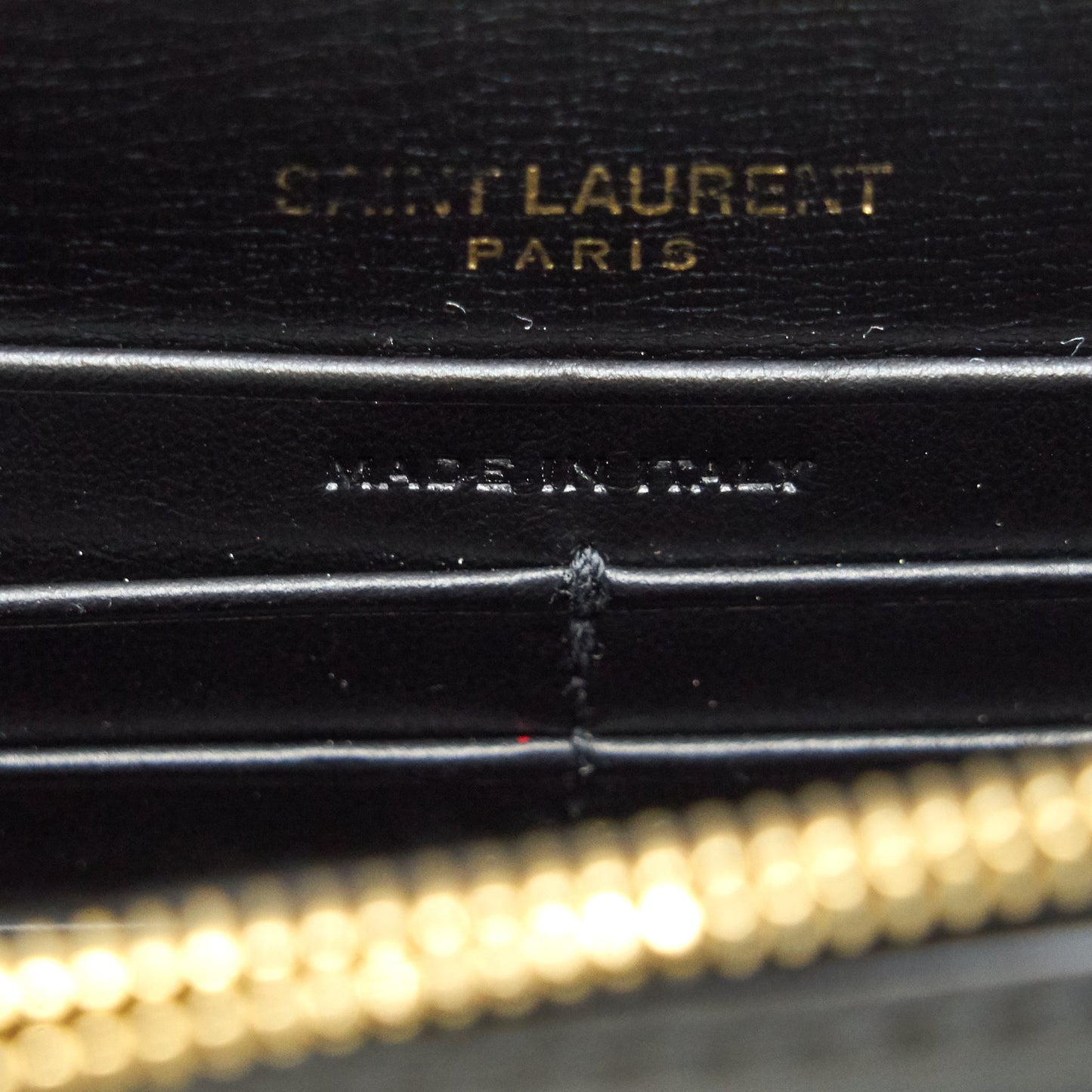 Saint Laurrnt Sunset Chain Wallet Black GHW