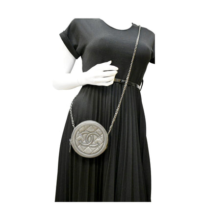Chanel Round Filigree Caviar Quilted Leather Crossbody Bag Black