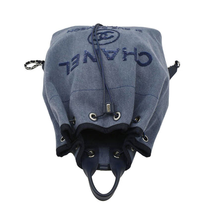Chanel Deauville Large Denim Backpack Blue
