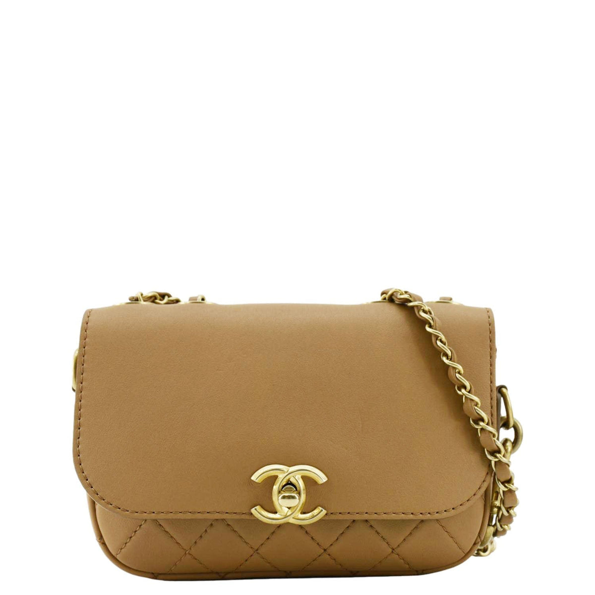 Chanel Multi Pouching Flap With Coin Purse Quilted Calfskin Leather Crossbody Bag Brown