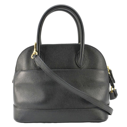 Balenciaga Ville Top Handle Grained Leather Crossbody Bag Black