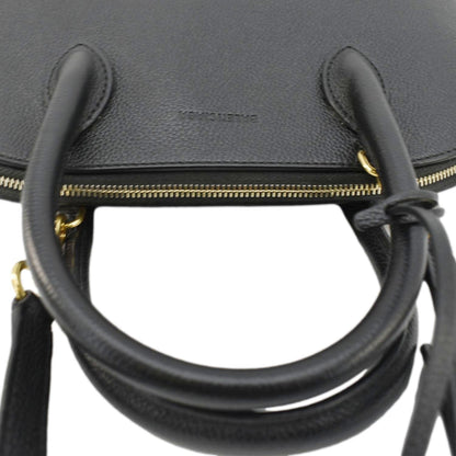 BALENCIAGA Ville Top Handle Grained Leather Crossbody Bag Black