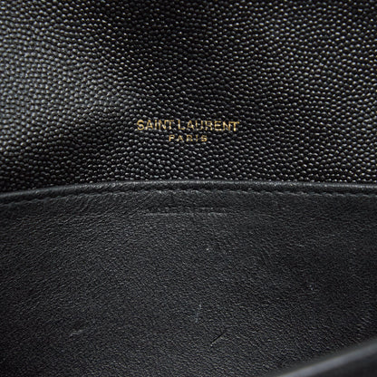 Saint Laurent/YSL Envelop Small Crossbody Bag Grained Calfskin Black GHW