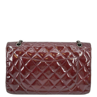 Chanel 2.55 Reissue Double Flap Patent Leather Shoulder Bag Maroon