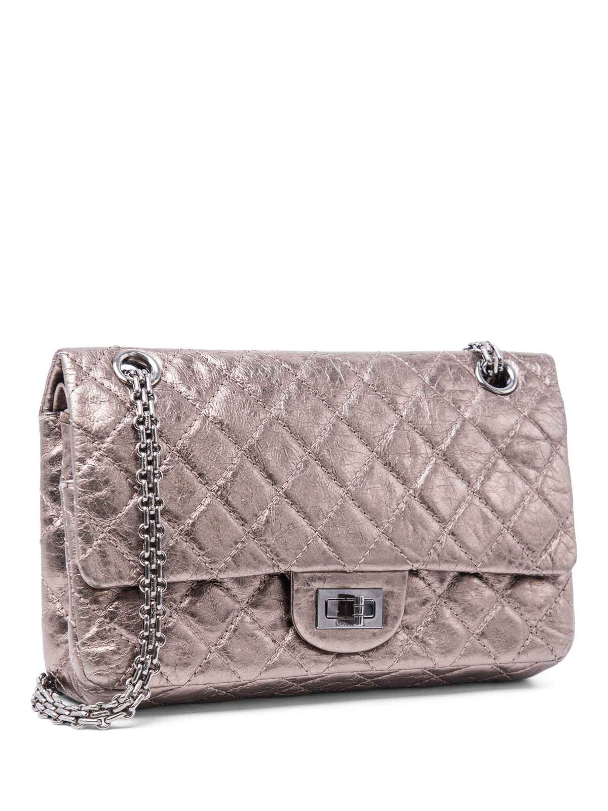 Chanel . Leather Reissue Medium Double Flap Bag Taupe