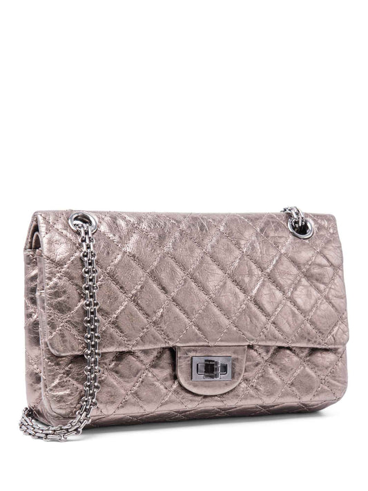 Chanel . Leather Reissue Medium Double Flap Bag Taupe