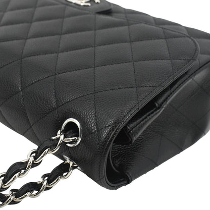 Chanel Classic Large Double Flap Quilted Leather Shoulder Bag Black