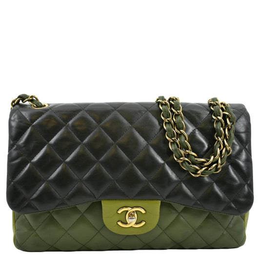 Chanel Classic Jumbo Double Flap Quilted Leather Shoulder Bag Black