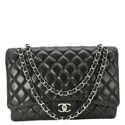 Chanel Classic Double Flap Quilted Leather Crossbody Bag Black