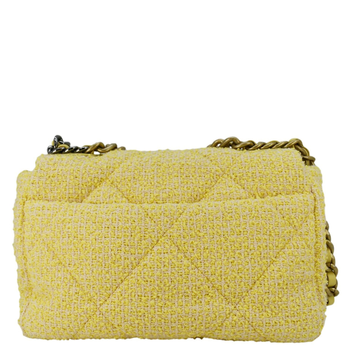 Chanel 19 Flap Medium Quilted Tweed Shoulder Bag Beige
