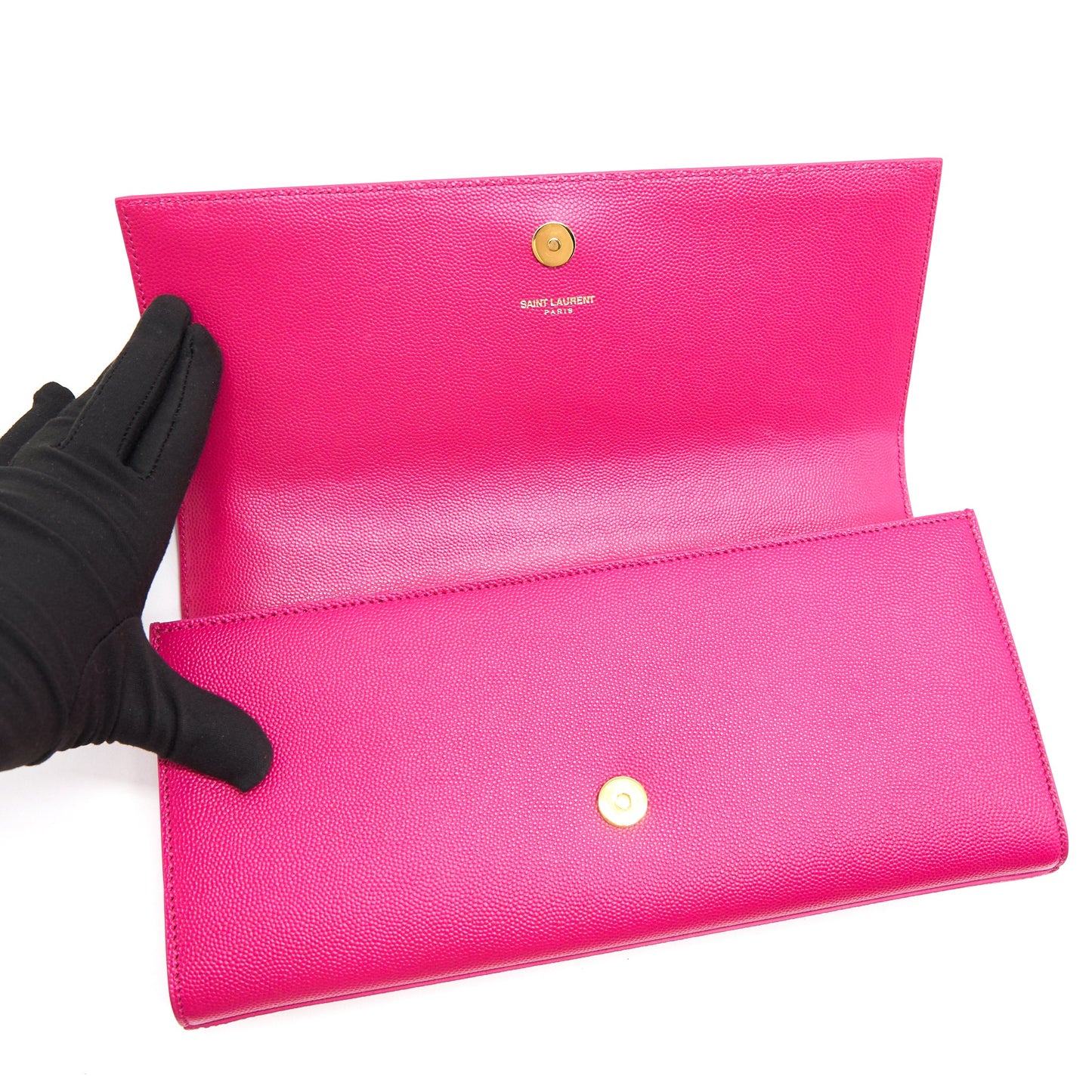 YSL / Saint Laurent Clutch Pink with GHW
