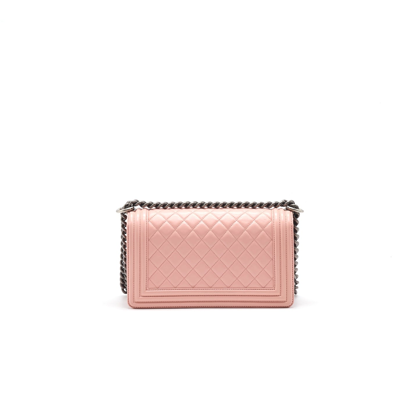 CHANEL BOY CHANEL HANDBAG LAMBSKIN PALE PINK