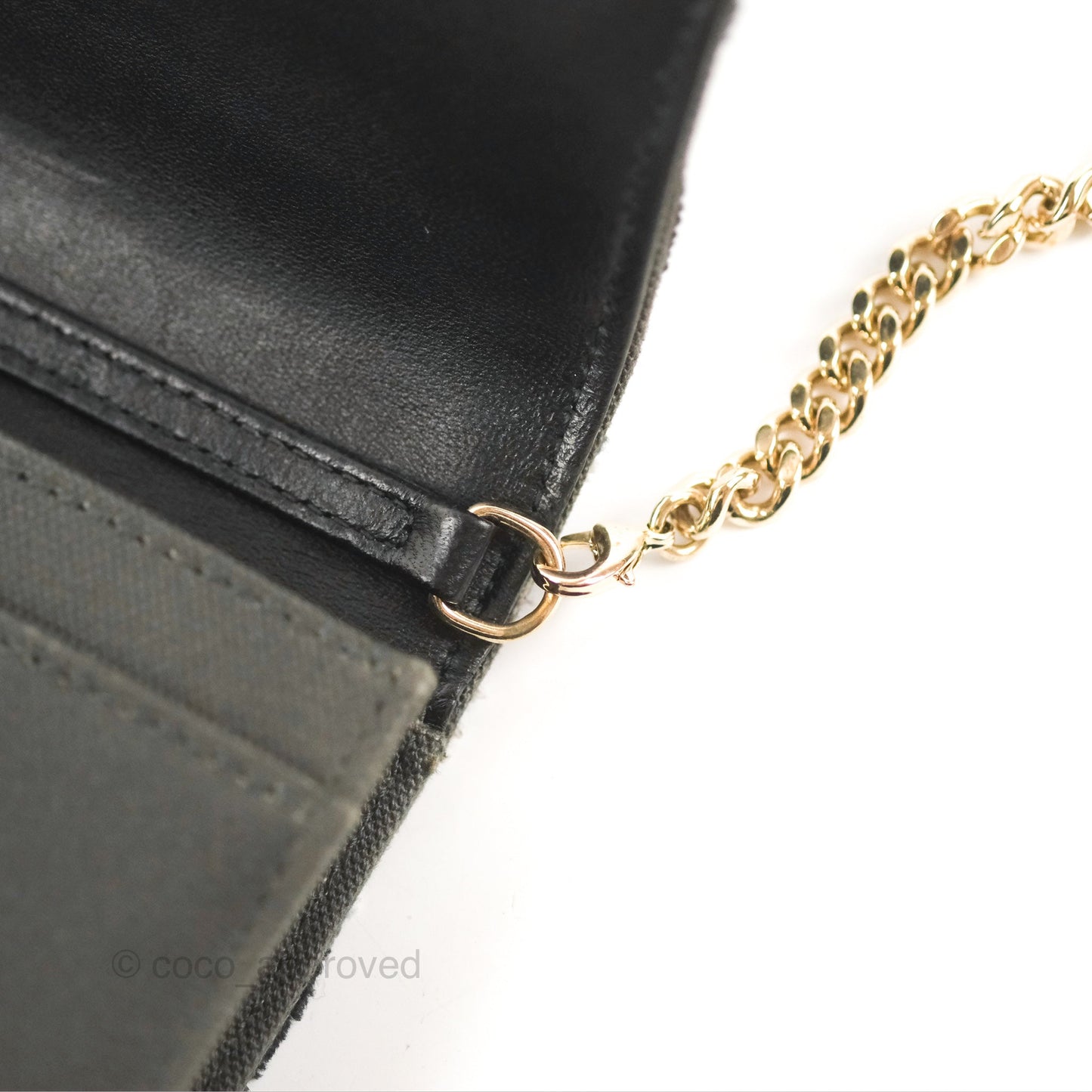 Dior Diorama Oblique Wallet On Chain WOC Black/White Velvet