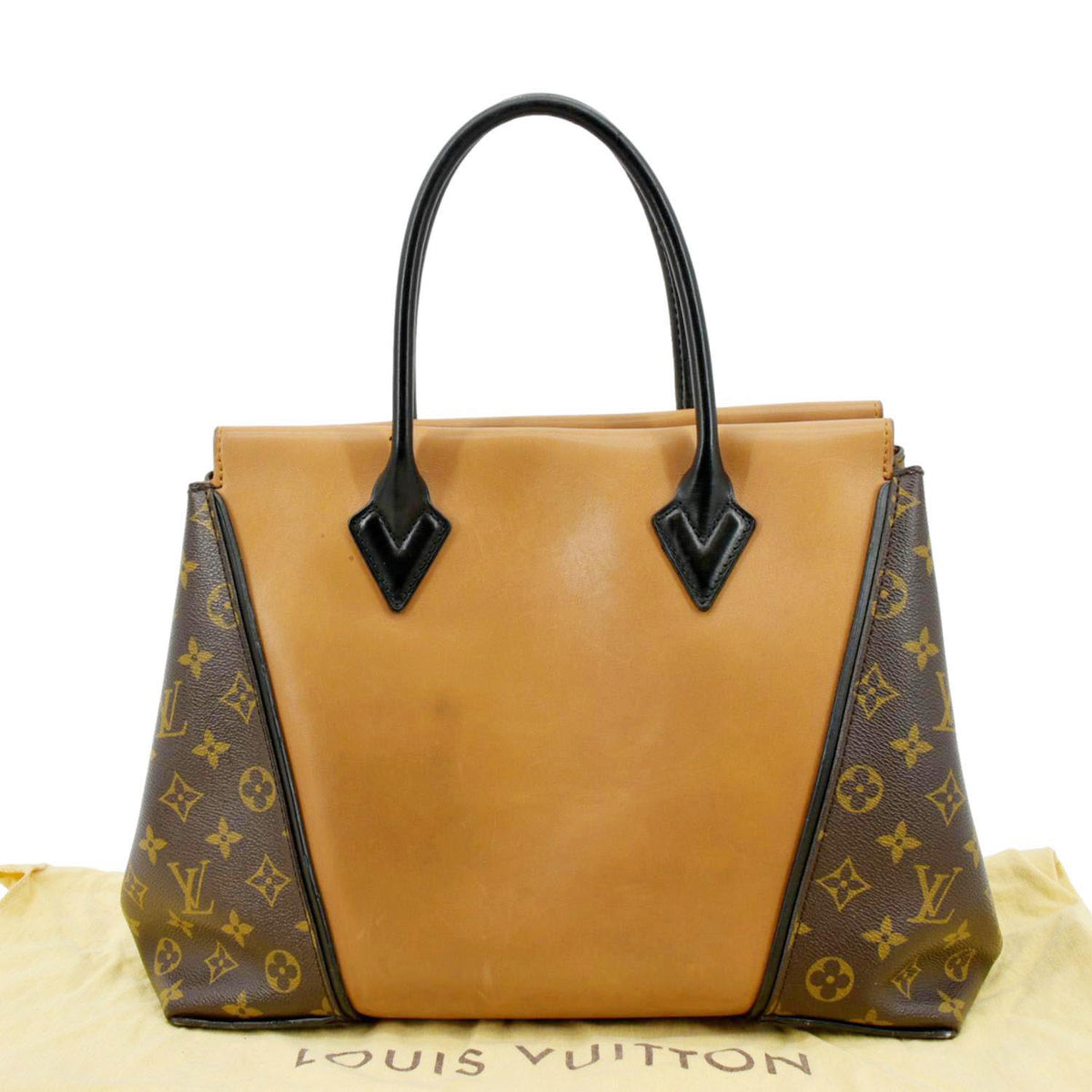 Louis Vuitton W PM Monogram Cuir Orfevre Tote Bag Safran