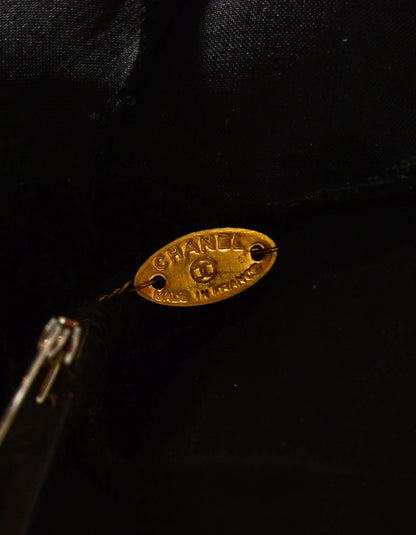 Chanel Black Velvet XL Camellia Brooch