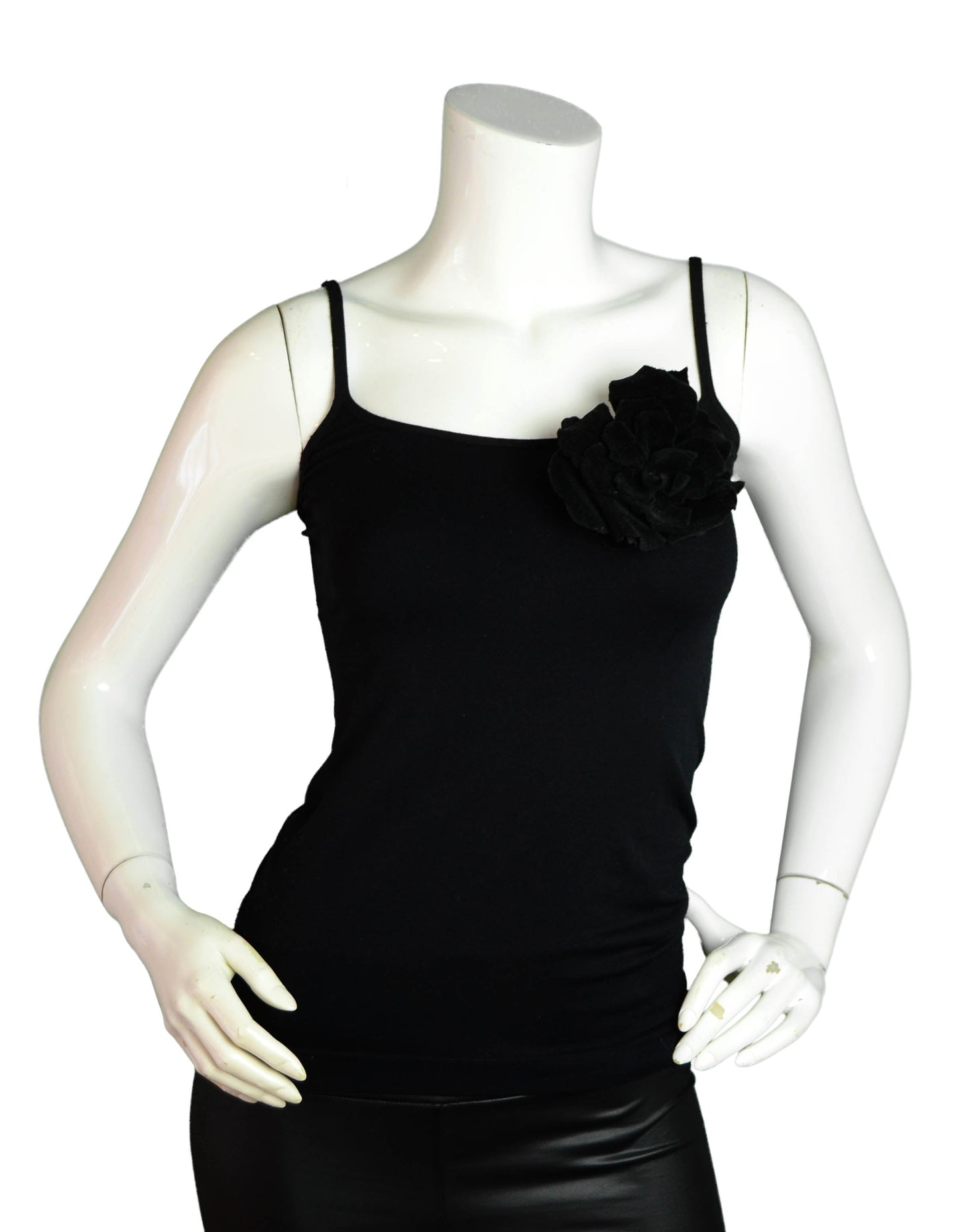 Chanel Black Velvet XL Camellia Brooch