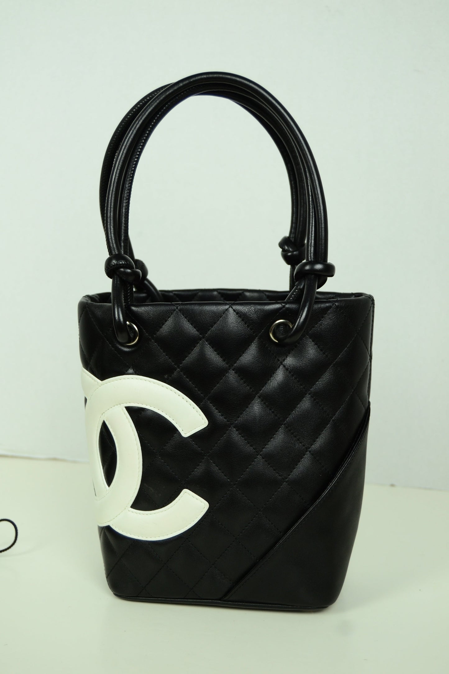 Chanel Black/White Quilted CC Cambon Tote Bag