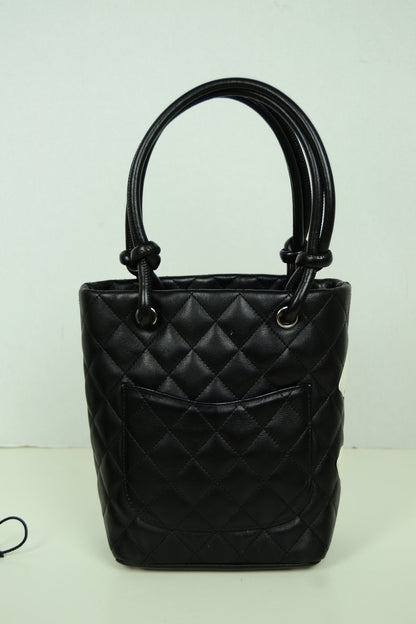 Chanel Black/White Quilted CC Cambon Tote Bag