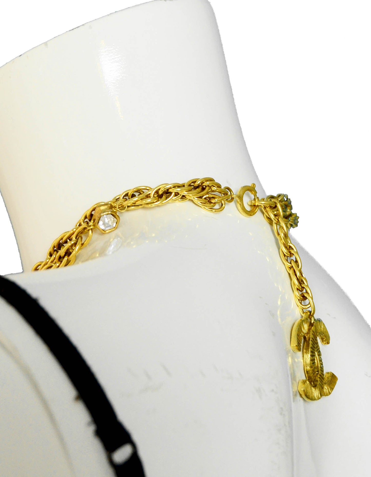 Chanel Vintage Goldtone CC Charm Necklace