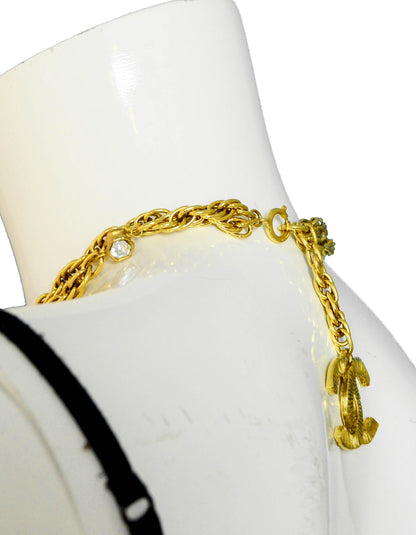 Chanel Vintage Goldtone CC Charm Necklace
