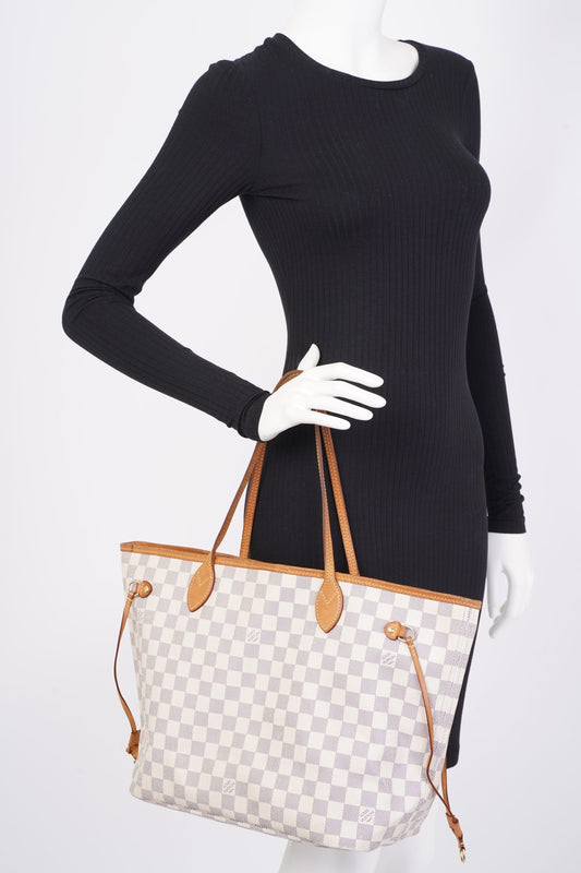 Louis Vuitton Neverfull MM Damier Azur Coated Canvas