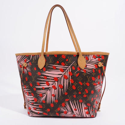 Louis Vuitton Limited Edition Sugar Pink Poppy Monogram Jungle Neverfull Monogram / Pink / Red Coated Canvas MM