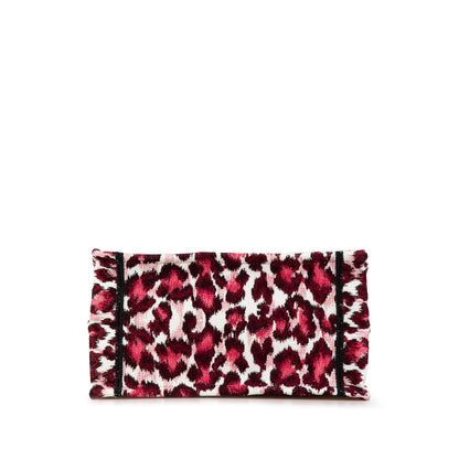 Mizza Small Embroidered Canvas Leopard Book Tote