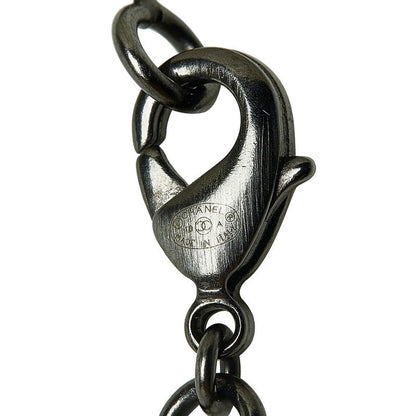 Chanel Silver CC Stone Necklace Metal Necklace in Good condition