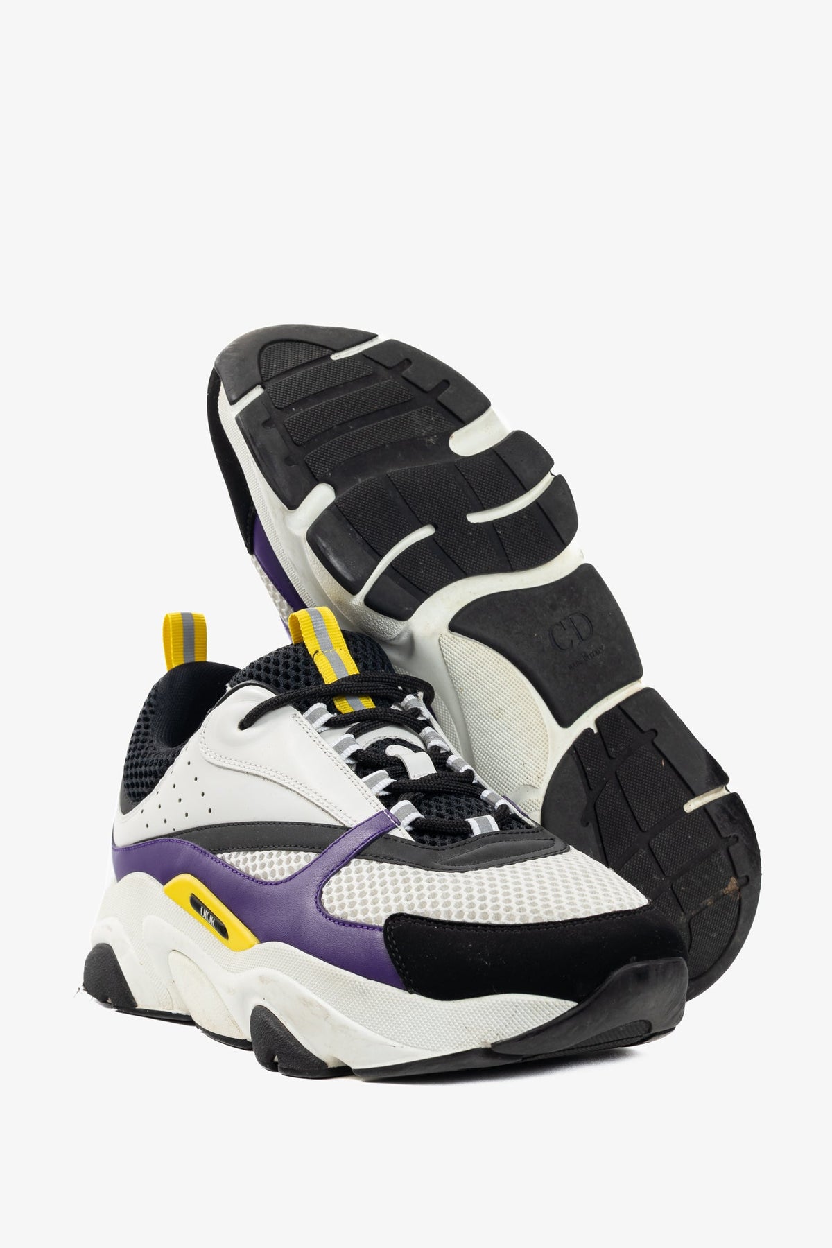 Dior B22 "Violet White" Leather & Mesh Lace-Up Sneakers