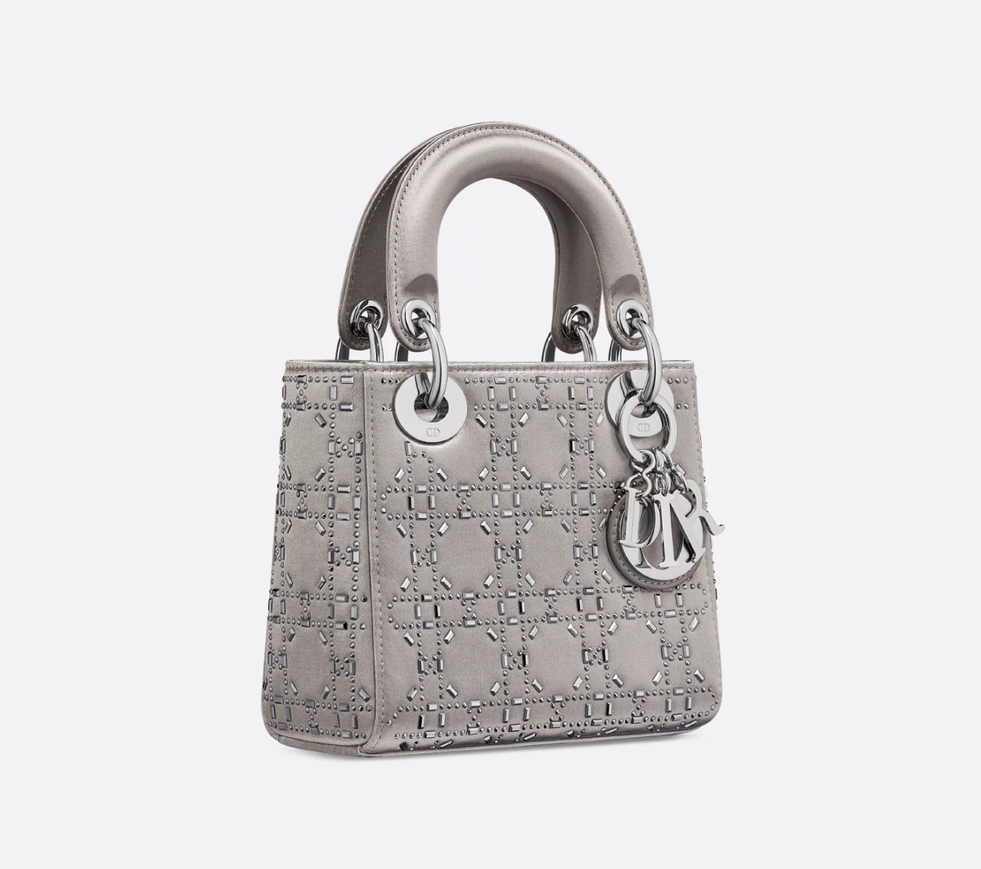 Dior Strass Cannage Satin Mini LD Bag ( black, grey )
