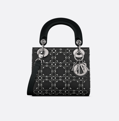 Dior Strass Cannage Satin Mini LD Bag ( black, grey )