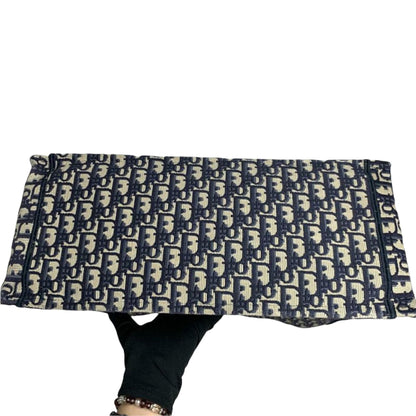 Oblique Book Tote Large Canvas Blue
