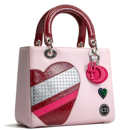 DIOR Valentine's Day Heart Lady Dior Medium- Pink Limited Edition