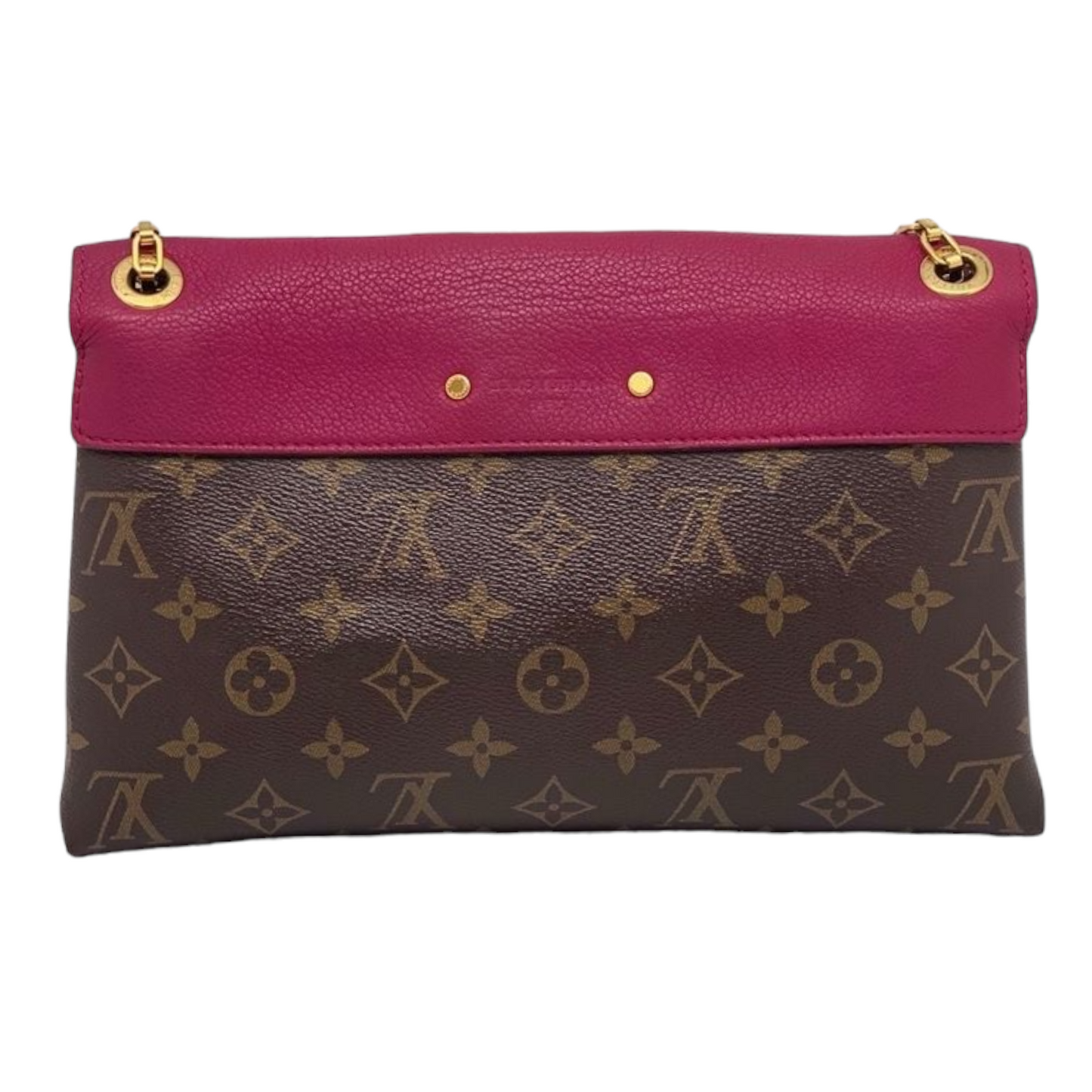 Louis-Vuitton Monogram Pallas Chain Red GHW