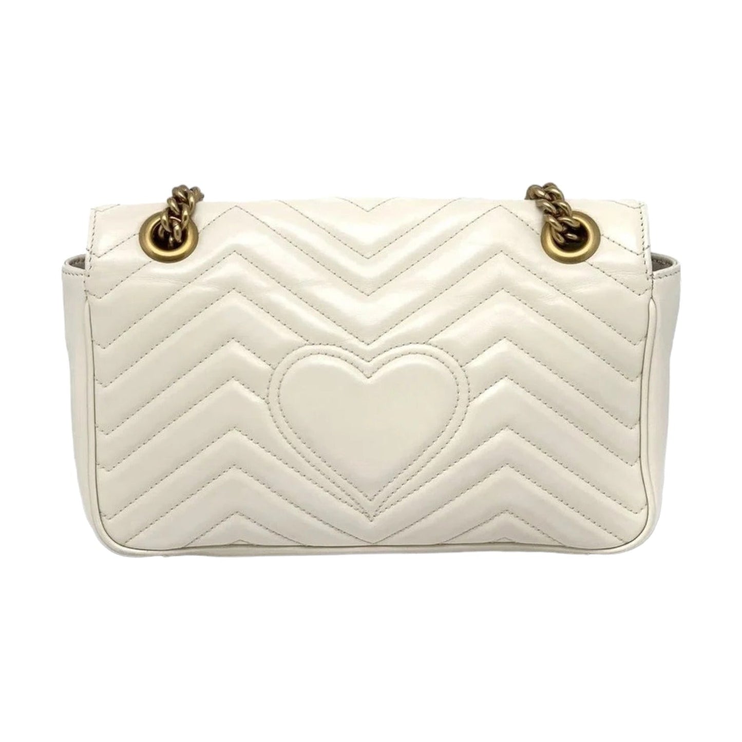 Gucci Small GG Marmont Calfskin Matelasse White GHW