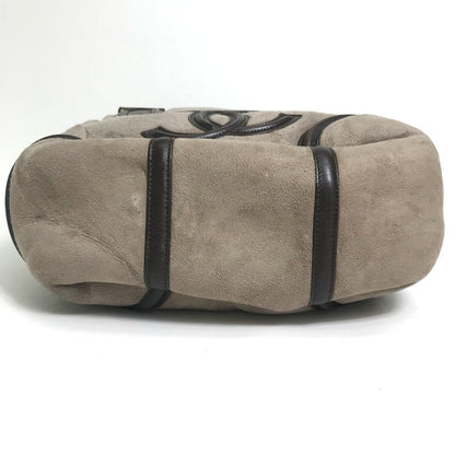 CHANEL Tote Bag Mouton, Leather Brown CC COCO Mark Half Matelasse