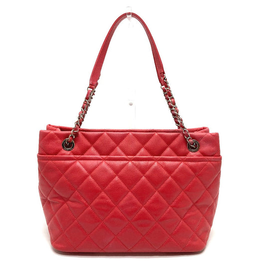 CHANEL Tote Bag A67921 Caviar skin pink CC COCO Mark Matrasse Women Used