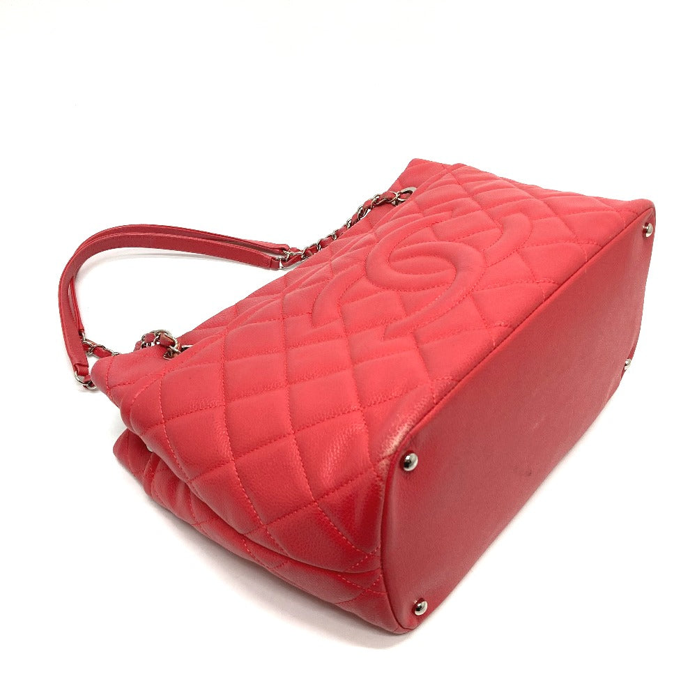 CHANEL Tote Bag A67921 Caviar skin pink CC COCO Mark Matrasse Women Used