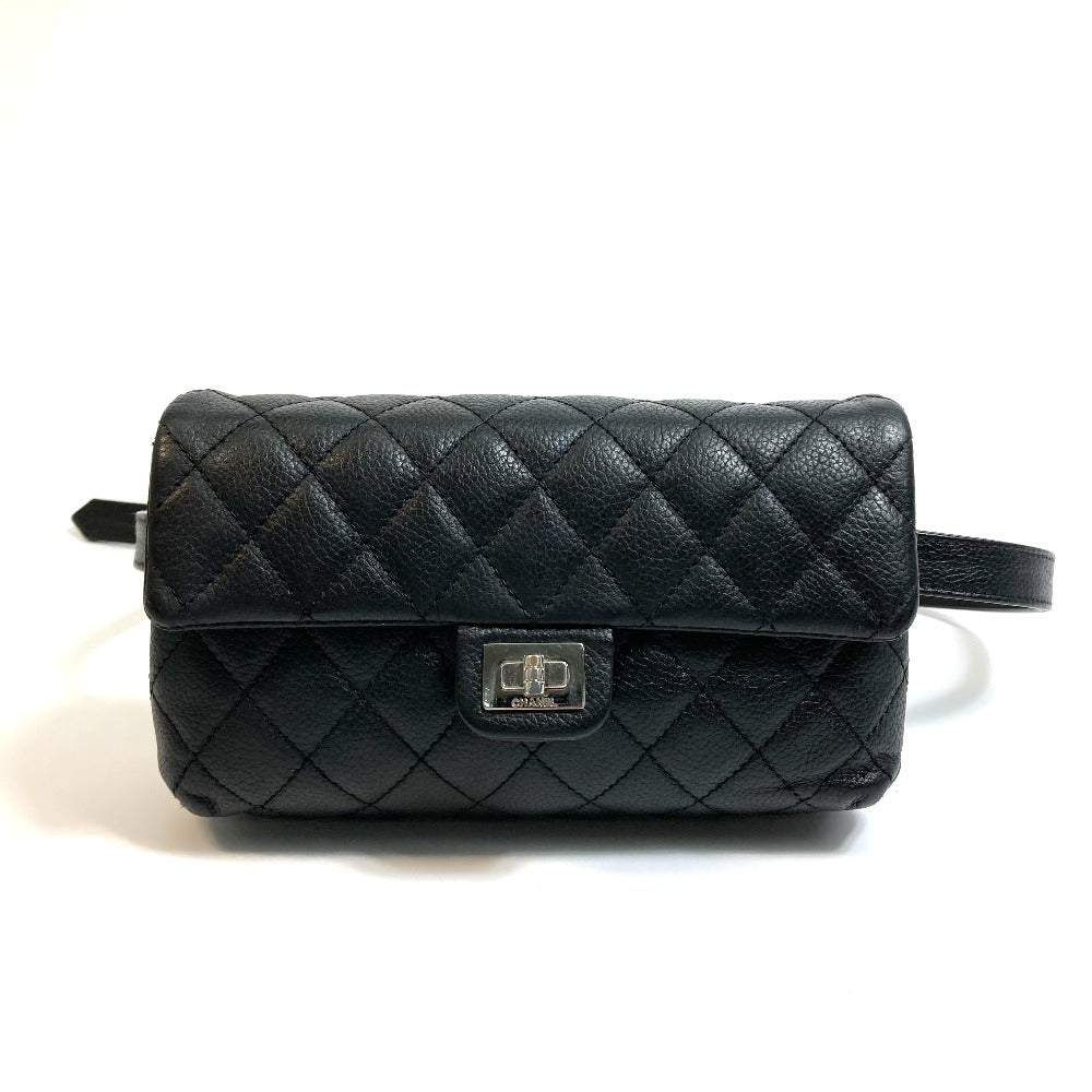 CHANEL Waist bag Soft caviar skin black 2.55 Matrasse Women Used