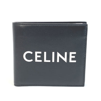 CELINE Folded wallet 10C873DME leather black logo Bi-fold wallet Women Secondhand