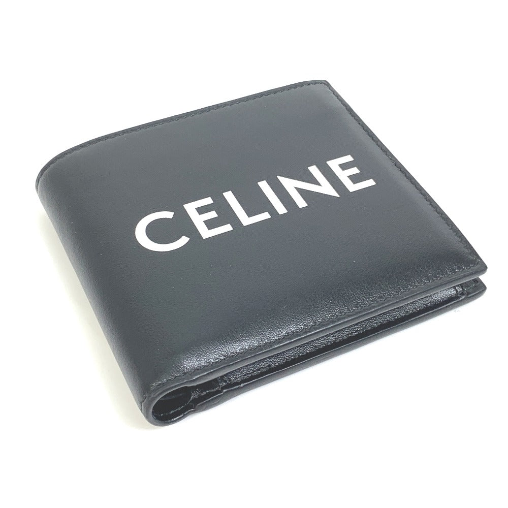 CELINE Folded wallet 10C873DME leather black logo Bi-fold wallet Women Secondhand