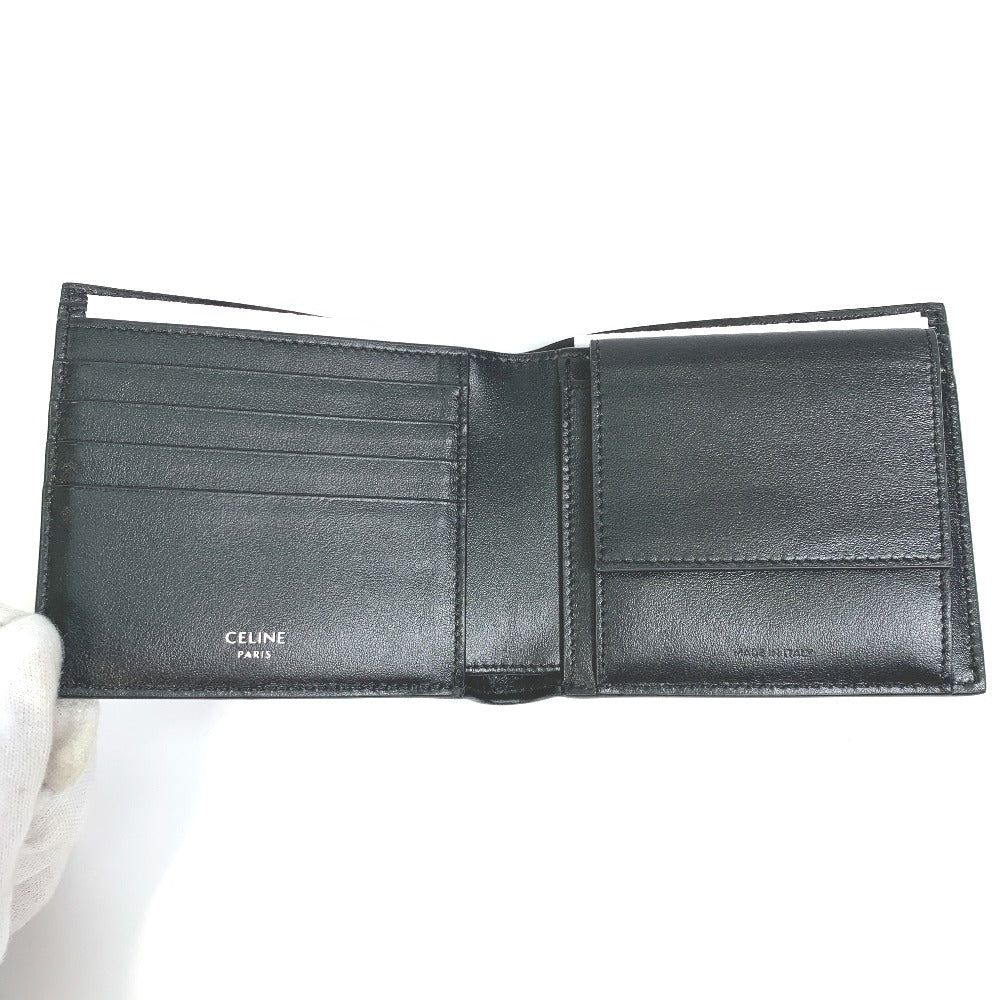 CELINE Folded wallet 10C873DME leather black logo Bi-fold wallet Women Secondhand