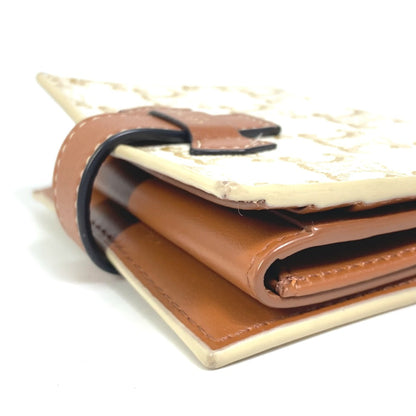 CELINE Folded wallet PVC / Leather White / brown Macadam Triomphe Wallet Women Secondhand